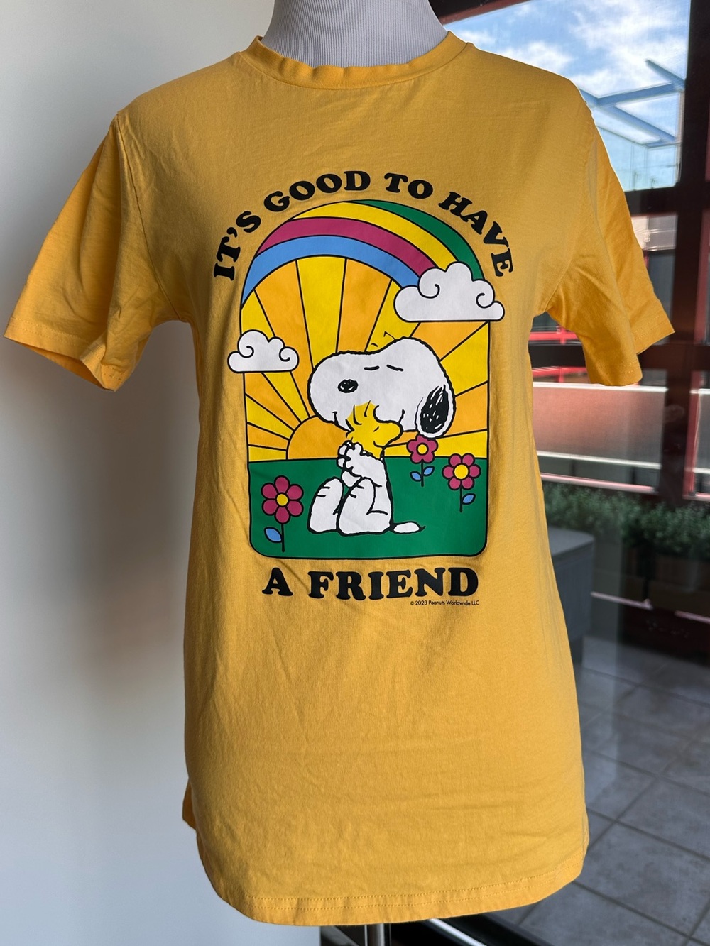Peanuts Yellow Snoopy & Woodstock Friend Graphic Dog Tee